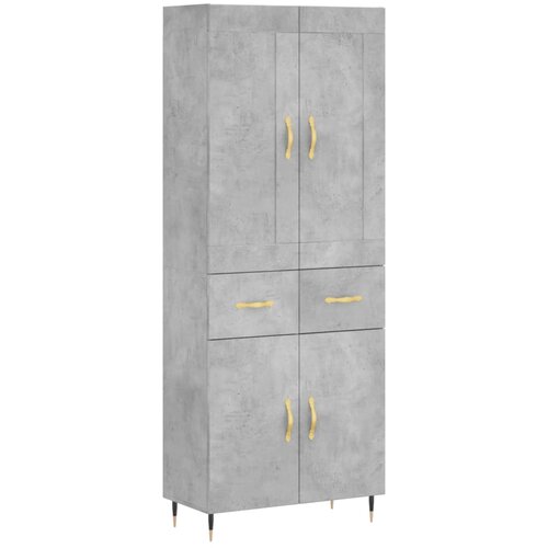 vidaXL Visoka komoda betonsko siva 69,5x34x180 cm inženirski les, (20956767) Cene