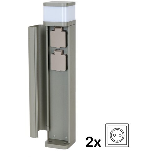 Brilagi Spolja&amp;scaron;nja lampa sa 2 SCHUKO PILLAR utičnice 1xG9/11W/230V IP44 siva Slike