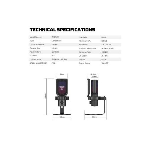Fantech mikrofon wireless WMCX01 leviosa wave beli Slike