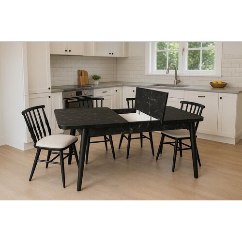 Hanah home trpezarijski set lotus, crni Cene