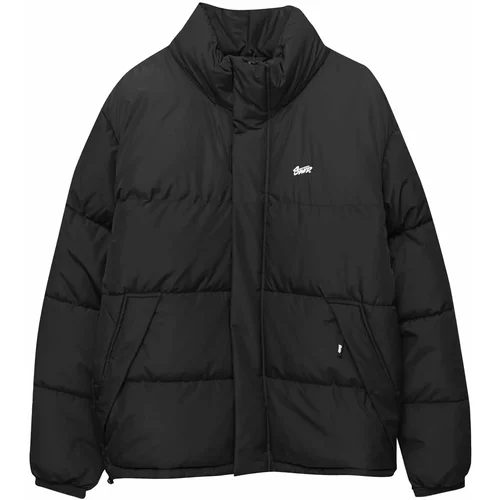 Pull&Bear Prehodna jakna črna / bela