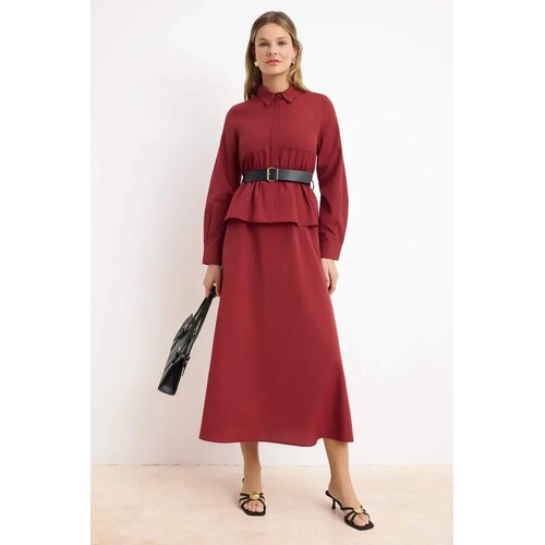 Trendyol Modest Ženska haljina Tctss26Eb00068, Bordo Slike