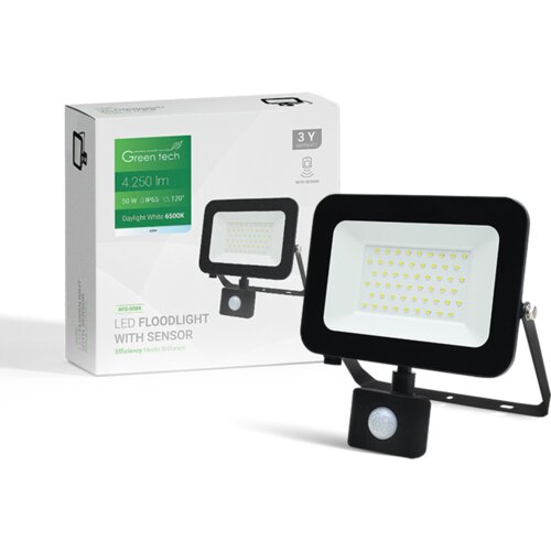 Greentech LED reflektor 50W 6500K crni AFS-50BK senzor CW ( 060-0623 ) Cene