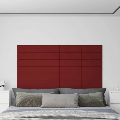  Zidne ploče 12 kom crvena boja vina 90 x 15 cm tkanina 1 62 m²