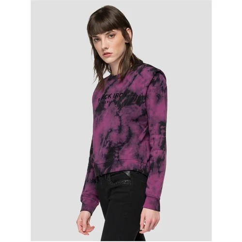 Replay Black-Pink Women's Patterned Sweatshirt - Women