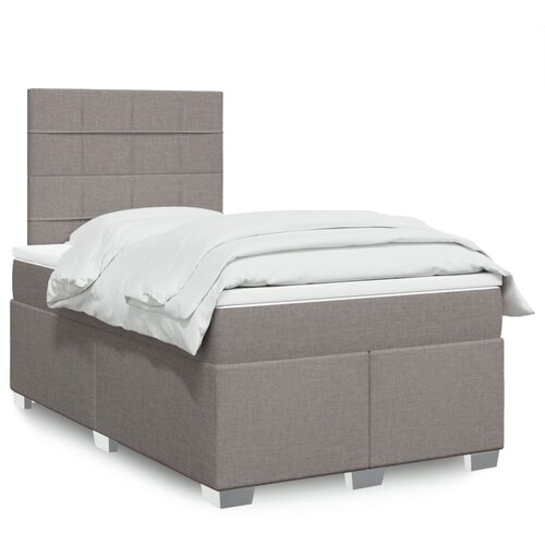 vidaXL Box spring postelja z vzmetnico taupe 120x190 cm blago Cene