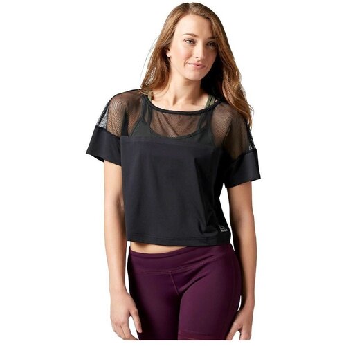 Reebok Majice s kratkimi rokavi Cardio Fashion Top Črna Cene