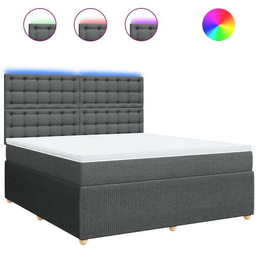 VidaXL Okvir kreveta s oprugama i madrac svjetlosivi 180x200cm tkanina Slike