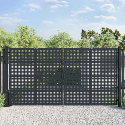vidaXL Vrtna vrata antracitna 400x175 cm jeklo, (21000157) Cene