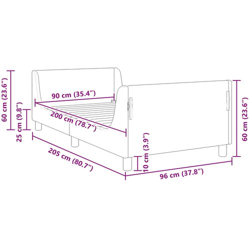  Krevet za djecu s uzglavljem Crna 90 x 200 cm Bar&amp;scaron;un Slike