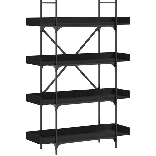Maison Chic Knjižna omara - Knjižni regal 4-nadstropna črna 100x33x145,5 cm inženirski les, (21725467) Slike