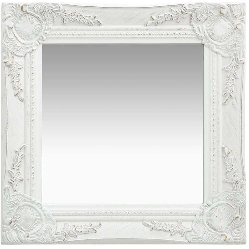vidaXL Zidno ogledalo u baroknom stilu 40 x 40 cm bijelo Cene