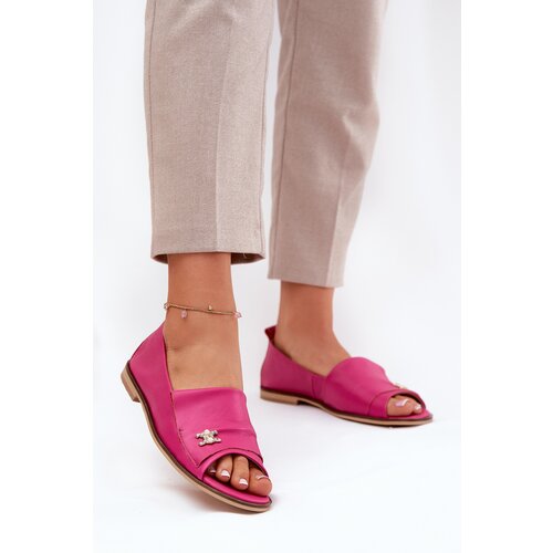 Zazoo Leather Elegant Ballerinas With Open Toes Slike