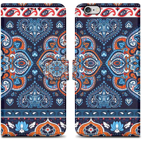 Cadorabo Ohi&amp;scaron;je, združljiv z Apple - Design Blue Mandala &amp;scaron;t. 1 - Za&amp;scaron;čitni pokrov z magnetnim zapiranjem, funkcijo stojala in režo za kartico, (20591650) Slike