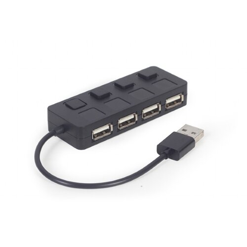 Gembird UHB-U2P4-05 USB 2.0 4-port hub + prekidaci, black Cene