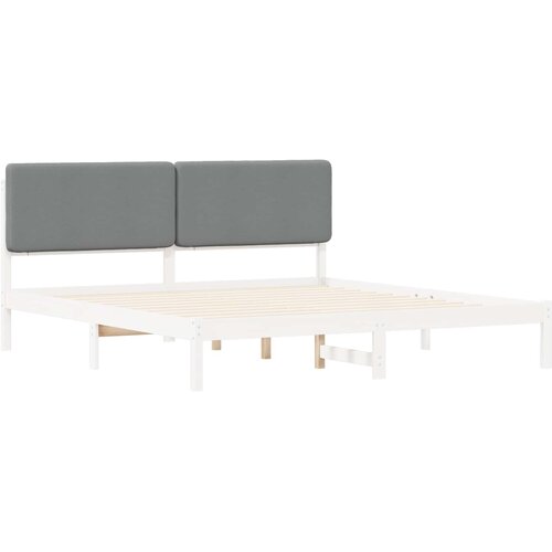  Krevetni okvir s tapiciranim uzglavljem Svijetlo siva Svjetlosiva 205.5 x 185.5 x 84.5 cm Slike