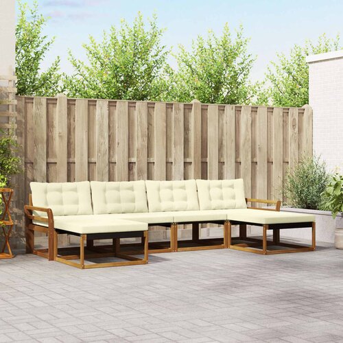  Set vanjskih sofa 6 kom. Prirodna i krem Smeđa 333 x 162,5 x 73 cm Slike
