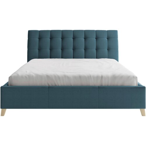 Hom`in OBLAZINJENA POSTELJA 140 cm x 200 cm , tekstil modra Slike