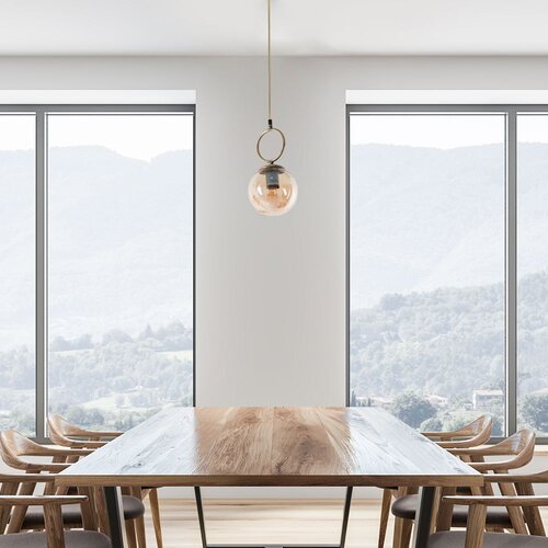 Opviq Morino Tekli Bal Camlı Eskitme Sarkıt Copper Chandelier Slike