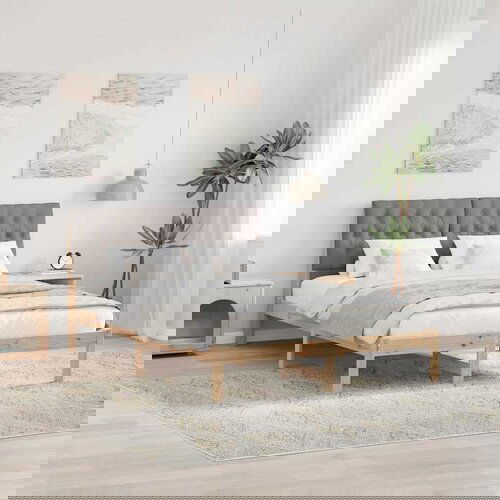 VidaXL Konstrukcija postelje Taupe 140 x 190 cm Masivno borovo les Slike