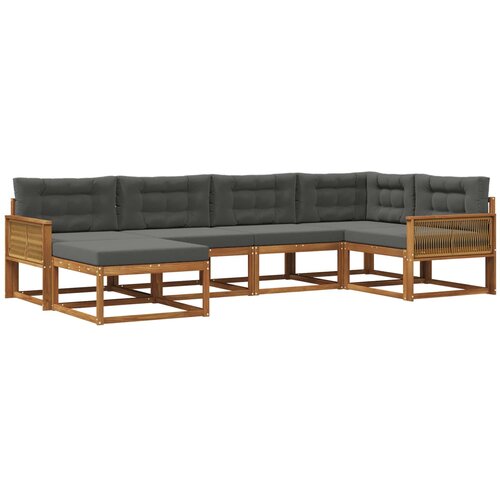 vidaXL Zunanja garnitura za sedenje 6 pcs Naravna in antracitna, (5000282125) Cene
