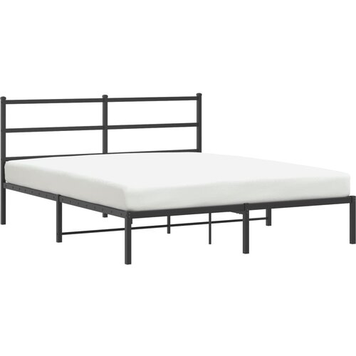 Maison Chic Kovinski Posteljni okvir - Dvoposteljna postelja - Zakonska postelja z vzglavjem črn 160x200 cm, (21693108) Cene