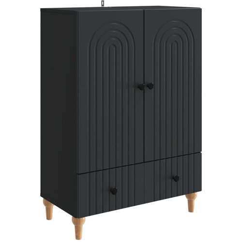 vidaXL Strani &scaron;al s predalom Črna 66 x 34,5 x 95 cm Inženirski les, (5000217779) Cene