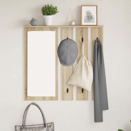 VidaXL Vje&amp;scaron;alica za kapute na zidu sonoma hrast 84 x 10 x 80 cm Slike