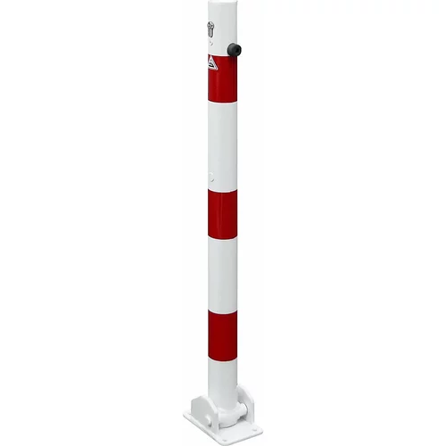 Schake Zaporni stebrič, Ø 60 mm, bel / rdeč, preklopen s profilnim cilindrom, brez ušesca