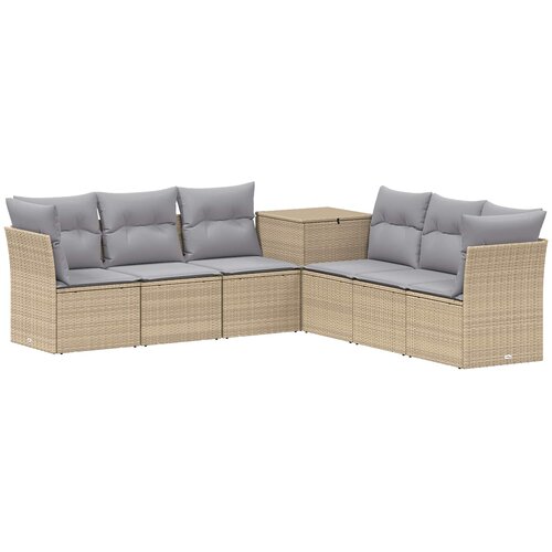  Set sofe 7 kom. Bež i svijetlo siva 234 x 234 x 85 cm Slike