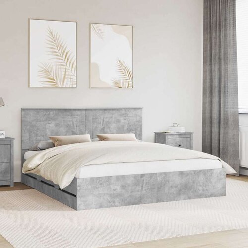  Okvir za krevet s ladicama Betonski sivi 180 x 200 cm - Beton siva 180 x 200 cm Cijene