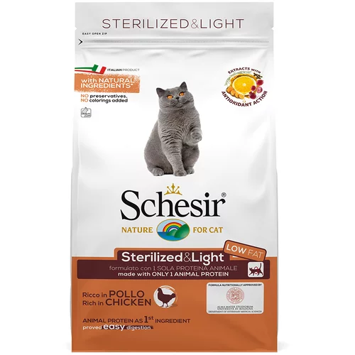 Schesir Sterilized & Light s piletinom - 3 x 1,5 kg