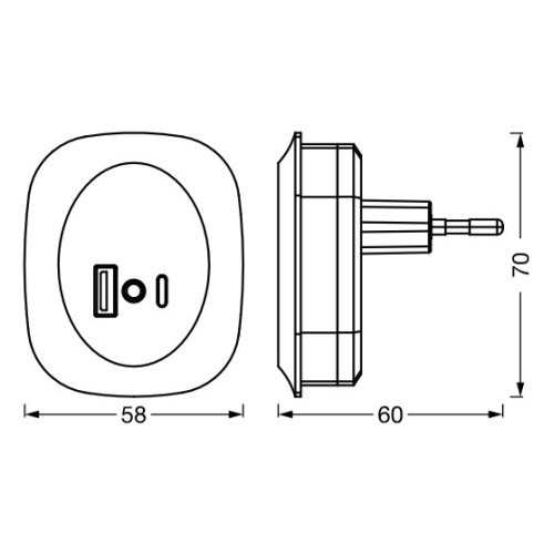  Osram- LED noćno svetlo za utičnicu sa senzorom i USB LUNETTA LED/12,5W/230V Slike