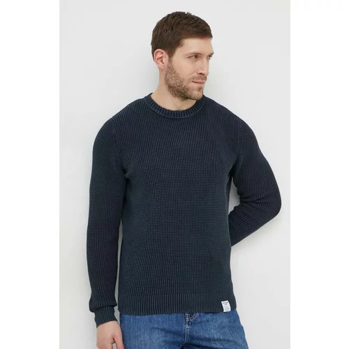 PepeJeans Bombažen pulover mornarsko modra barva