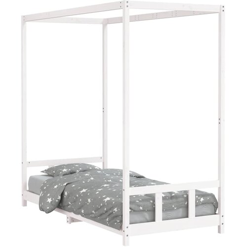  Okvir za dječji krevet bijeli 90 x 200 cm od masivne borovine Slike
