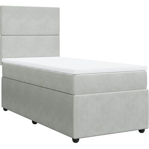 Box spring krevet s madracem svjetlosivi 80 x 200 cm bar&amp;scaron;unasti Slike
