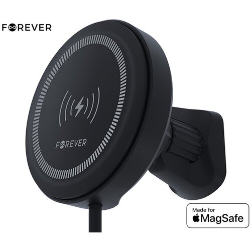 Forever MACH-300 magnetni avto nosilec / polnilec za telefon, 2v1, 15W brezžično polnjenje, 360&amp;deg; vrtenje, magsafe tehnologija, usb type-c, črn, (21698587) Slike