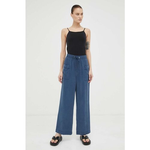 Mustang Hlače Style Drawstring Wide Leg ženske, mornarsko modra barva Slike