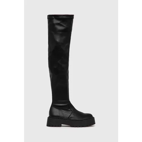 Steve Madden Usnjeni elegantni škornji Esmee Boot ženski, črna barva,