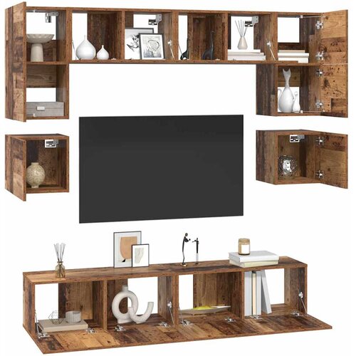  Set TV komoda 8 kom. Staro drvo Konstruirano drvo Slike