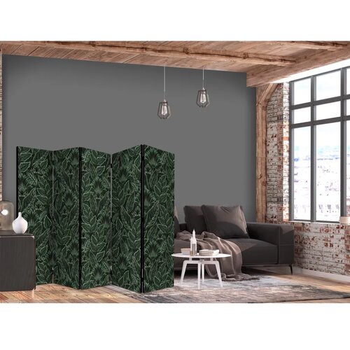  Paravan - Dense Vegetation - Botanical Patterns in Illustrative Style Green 225x172 Jednostrani Cene