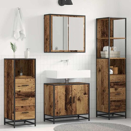 vidaXL set namještaja za kupaonicu 4 pcs staro drvo 65 x 33 x 60 cm Cijene