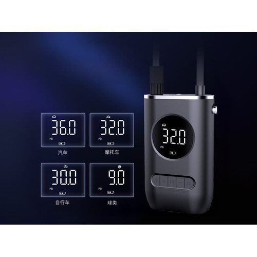  LED aku. 2000mAh električni kompresor za kolo in avto do 10Bar z LCD Slike