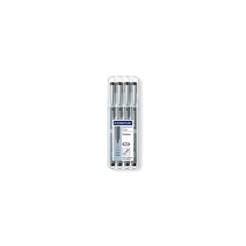 Staedtler Flomasteri Pigment liner, crna, 4 komada Cijene