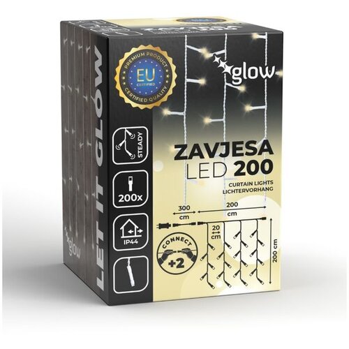 Home deco 200 LED zavjesa/ toplo bijela Cene
