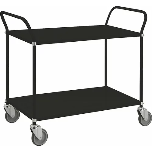 Kongamek Črn transportni voziček, nosilnost 250 kg, 2 nivoja