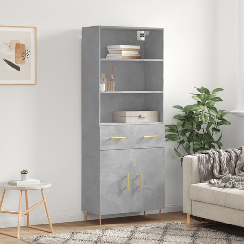  Visoka komoda siva betona 69,5x34x180 cm od konstruiranog drva Slike