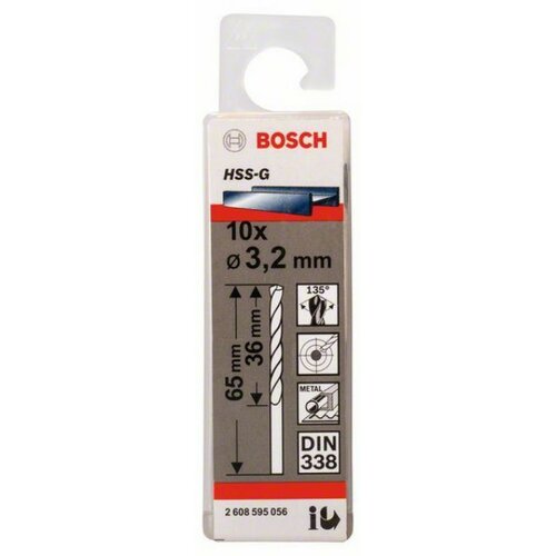 Bosch burgija za metal HSS-G, din 338 3,2 x 36 x 65 mm, 1 komad ( 2608595056. ) Slike
