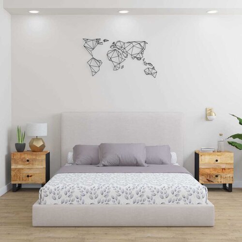  Noćni ormarići 2 kom 40 x 33 x 46 cm Crna Slike