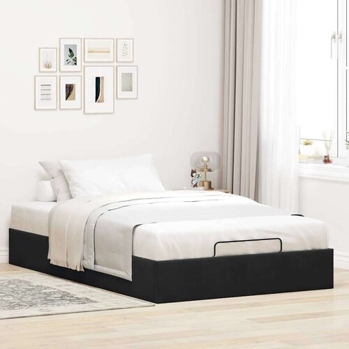 VidaXL otomanski okvir kreveta bez madraca crni 120x190 cm bar&amp;scaron;unasti Slike